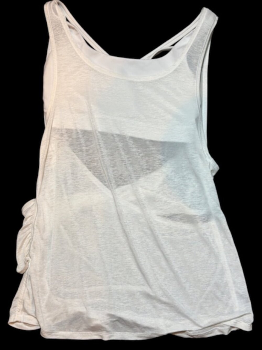 Lululemon White Wrap Tank Top Built In Bra